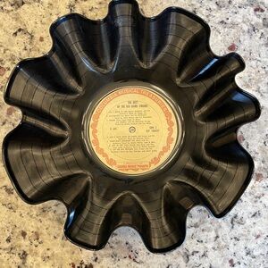 Unique Black Vinyl Record Bowl
